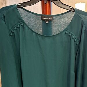 Fortune + Ivy Teal Women's Blouse